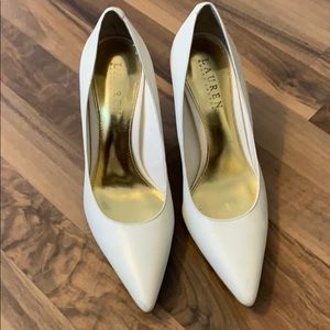 White Ralph Lauren Pumps in excellent condition.